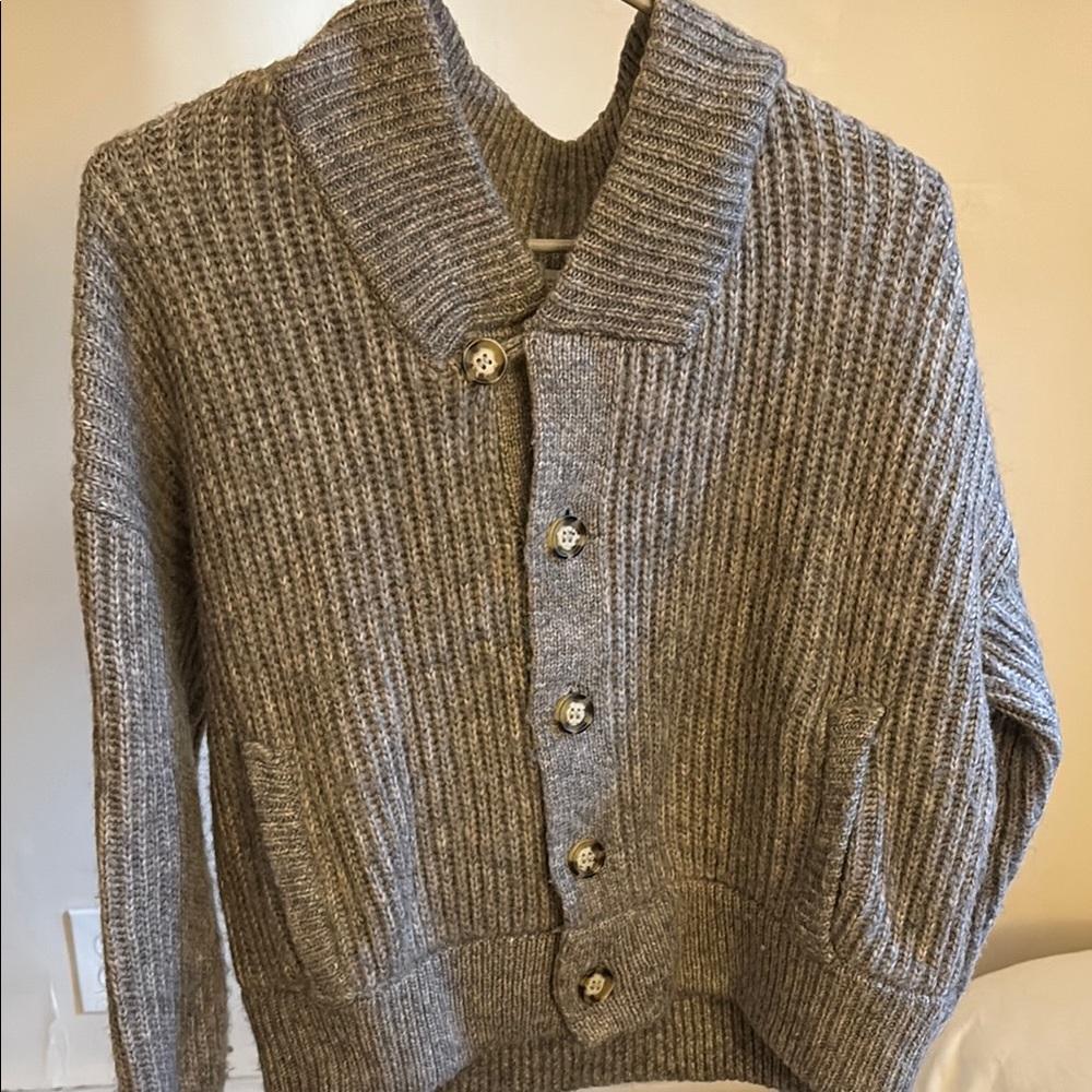 Gray Ribbed Men's Sweater